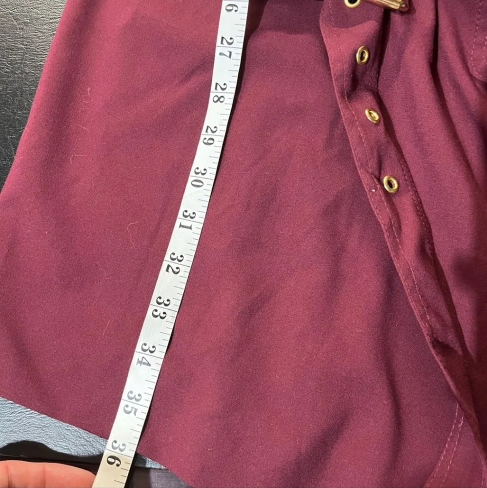 Michael Kors Burgundy or Tan Shirt Dress Goldtone Hardware Small - Picture 9 of 14